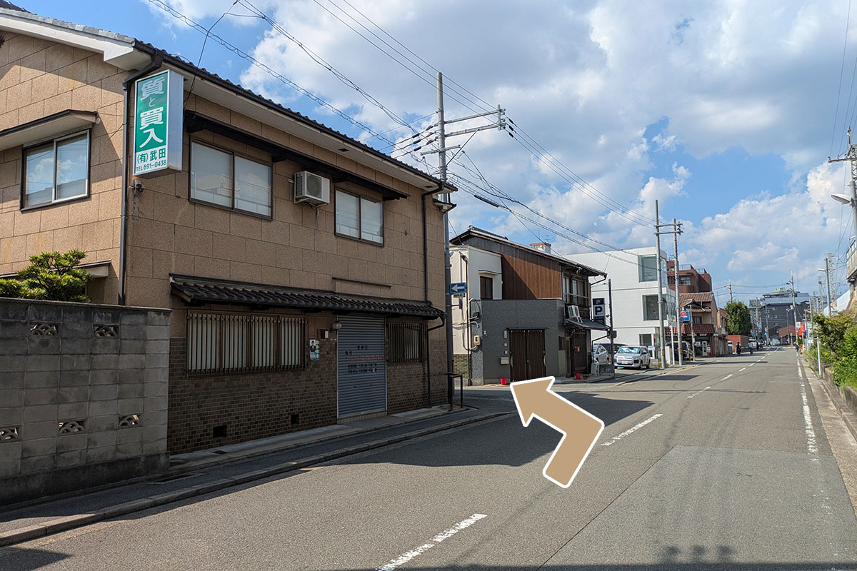 地下鉄九条駅方面からのルート04