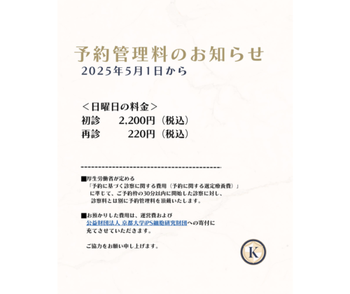 予約管理料について